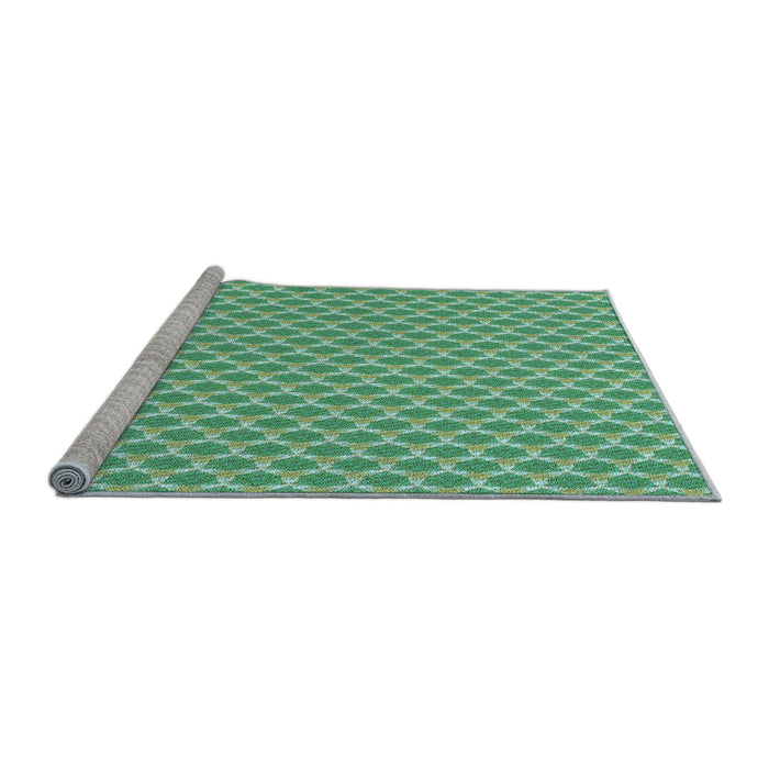 Sideview of Machine Washable Transitional Green Rug, wshpat2545lblu