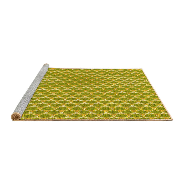 Sideview of Machine Washable Transitional Golden Brown Yellow Rug, wshpat2545yw