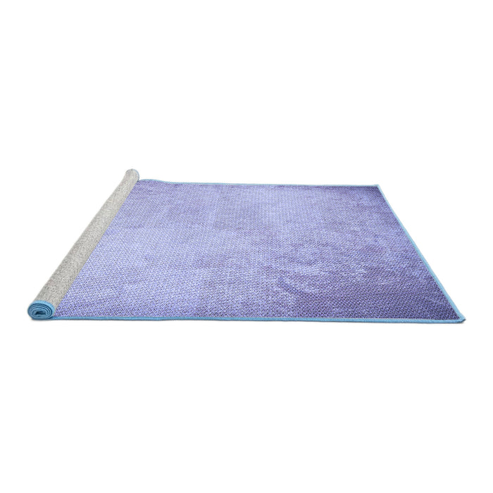Sideview of Machine Washable Transitional Medium Slate Blue Rug, wshpat2546blu