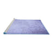 Sideview of Machine Washable Transitional Medium Slate Blue Rug, wshpat2546blu