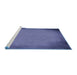 Sideview of Machine Washable Transitional Medium Slate Blue Rug, wshpat2547blu