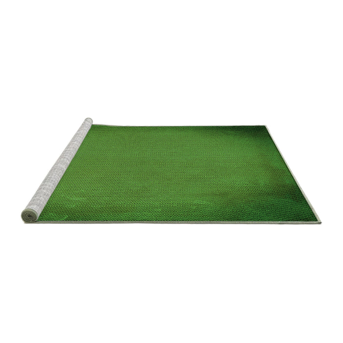 Sideview of Machine Washable Transitional Deep Emerald Green Rug, wshpat2547grn