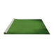 Sideview of Machine Washable Transitional Deep Emerald Green Rug, wshpat2547grn