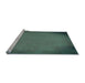 Sideview of Machine Washable Transitional Mint Green Rug, wshpat2547lblu