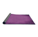 Thickness of Patterned Dark Magenta Purple Rug, pat2547pur