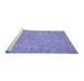 Sideview of Machine Washable Transitional Slate Blue Rug, wshpat2548blu