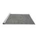 Sideview of Machine Washable Transitional Gray Rug, wshpat2548gry