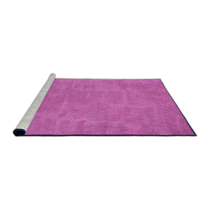 Sideview of Machine Washable Transitional Neon Pink Rug, wshpat2548pur