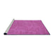 Sideview of Machine Washable Transitional Neon Pink Rug, wshpat2548pur