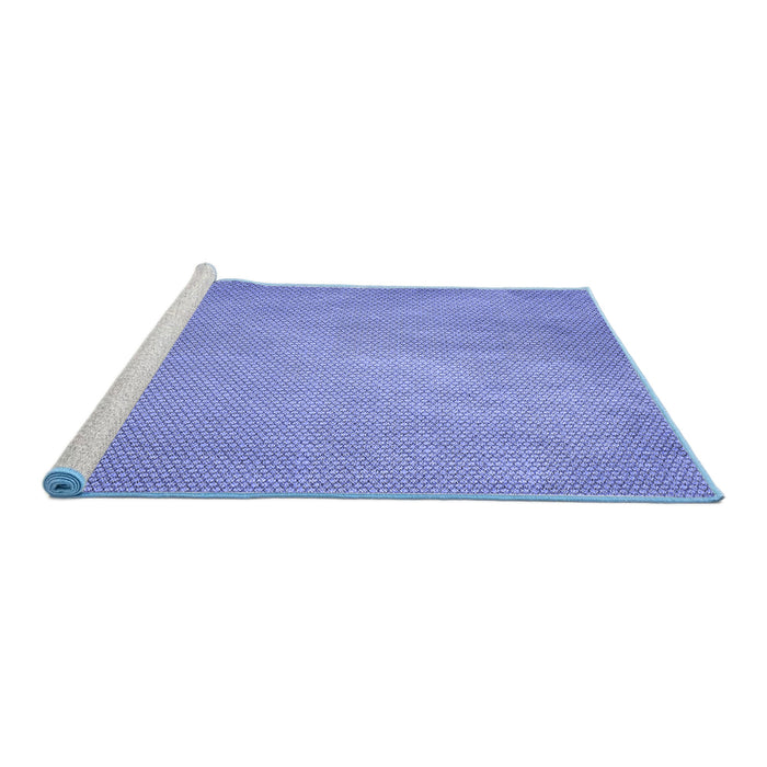 Sideview of Machine Washable Transitional Denim Blue Rug, wshpat2549blu