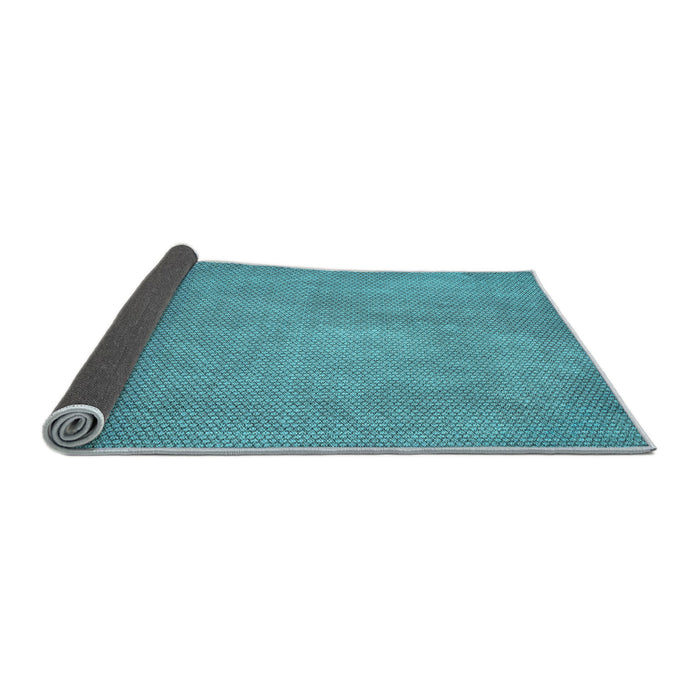 Thickness of Patterned Dark Cyan Green Rug, pat2549lblu