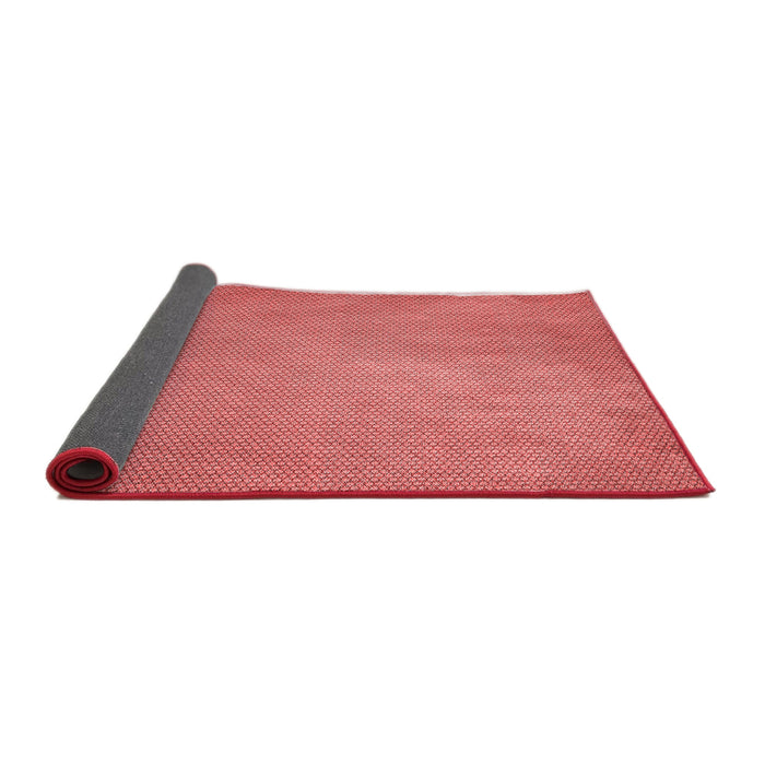 Thickness of Patterned Ruby Red Rug, pat2549rd