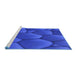 Sideview of Machine Washable Transitional Blue Rug, wshpat255blu