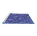 Sideview of Machine Washable Transitional Light Slate Blue Rug, wshpat2550blu