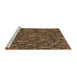 Sideview of Machine Washable Transitional Cinnamon Brown Rug, wshpat2550brn