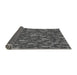 Thickness of Patterned Dark Gray Black Rug, pat2550gry