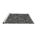 Sideview of Machine Washable Transitional Dark Gray Black Rug, wshpat2550gry