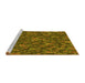 Sideview of Machine Washable Transitional Caramel Brown Rug, wshpat2550yw