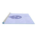 Sideview of Machine Washable Transitional Lavender Blue Rug, wshpat2551blu