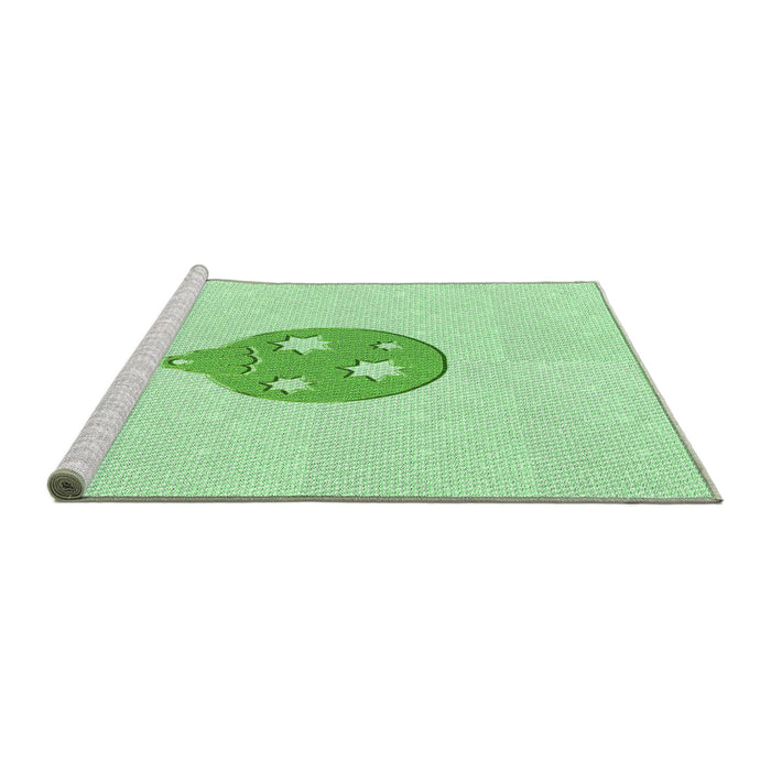 Sideview of Machine Washable Transitional Mint Green Rug, wshpat2551grn