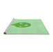 Sideview of Machine Washable Transitional Mint Green Rug, wshpat2551grn