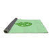Thickness of Patterned Mint Green Rug, pat2551grn
