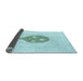 Thickness of Patterned Diamond Blue Rug, pat2551lblu