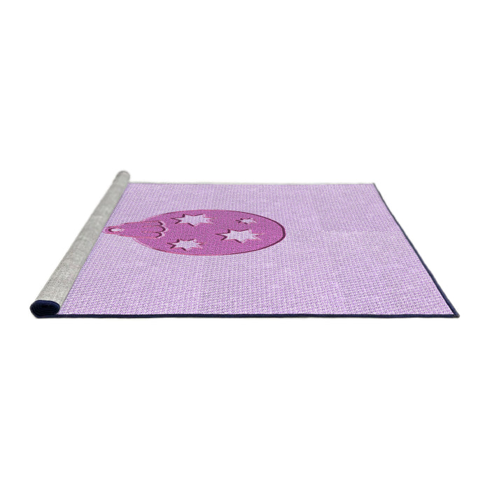Sideview of Machine Washable Transitional Violet Purple Rug, wshpat2551pur