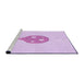 Sideview of Machine Washable Transitional Violet Purple Rug, wshpat2551pur