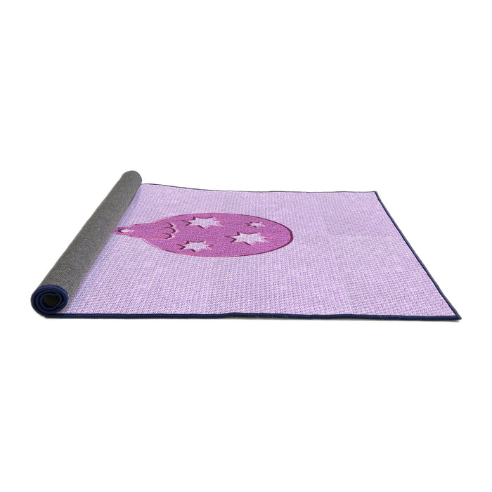 Thickness of Patterned Violet Purple Rug, pat2551pur