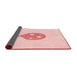 Thickness of Patterned Pastel Red Pink Rug, pat2551rd