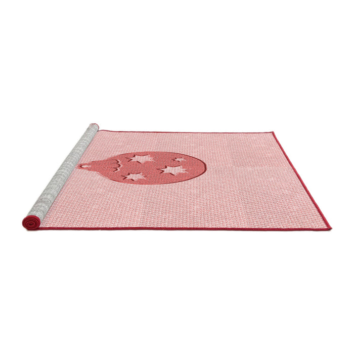 Sideview of Machine Washable Transitional Pastel Red Pink Rug, wshpat2551rd