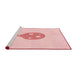 Sideview of Machine Washable Transitional Pastel Red Pink Rug, wshpat2551rd