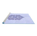 Sideview of Machine Washable Transitional Lavender Blue Rug, wshpat2552blu