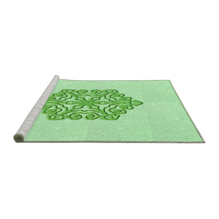 Sideview of Machine Washable Transitional Mint Green Rug, wshpat2552grn