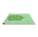 Sideview of Machine Washable Transitional Mint Green Rug, wshpat2552grn