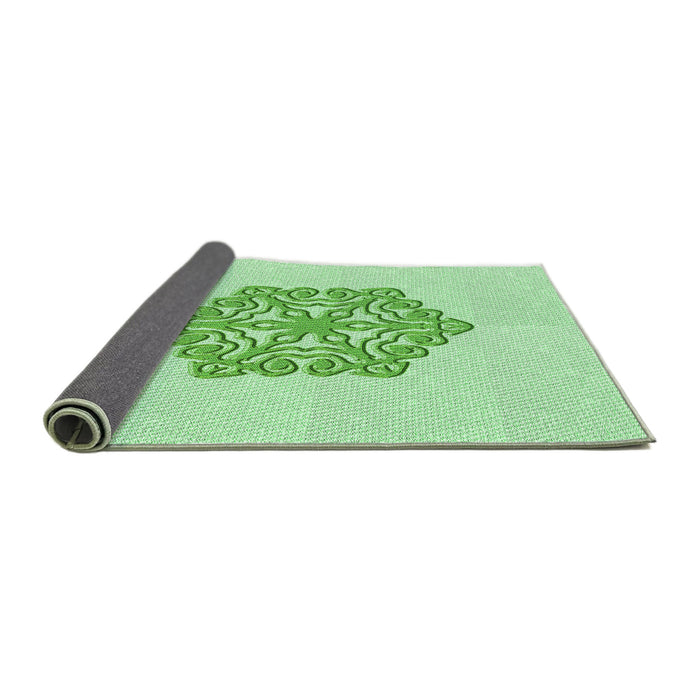 Thickness of Patterned Mint Green Rug, pat2552grn