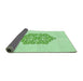 Thickness of Patterned Mint Green Rug, pat2552grn