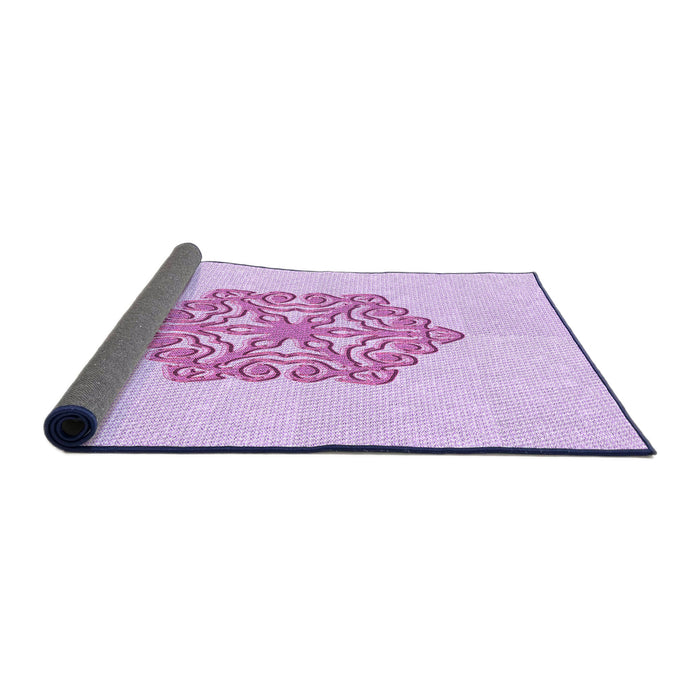 Thickness of Patterned Violet Purple Rug, pat2552pur