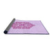 Thickness of Patterned Violet Purple Rug, pat2552pur