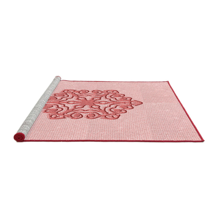 Sideview of Machine Washable Transitional Pastel Red Pink Rug, wshpat2552rd