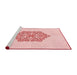 Sideview of Machine Washable Transitional Pastel Red Pink Rug, wshpat2552rd