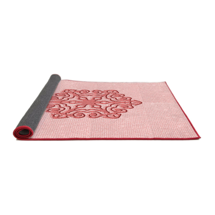 Thickness of Patterned Pastel Red Pink Rug, pat2552rd