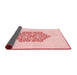 Thickness of Patterned Pastel Red Pink Rug, pat2552rd