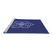 Sideview of Machine Washable Transitional Denim Dark Blue Rug, wshpat2553blu