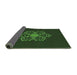 Thickness of Patterned Dark Forest Green Rug, pat2553grn