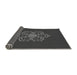 Thickness of Patterned Charcoal Black Rug, pat2553gry