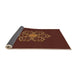 Thickness of Patterned Mahogany Brown Rug, pat2553org