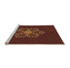 Sideview of Machine Washable Transitional Mahogany Brown Rug, wshpat2553org