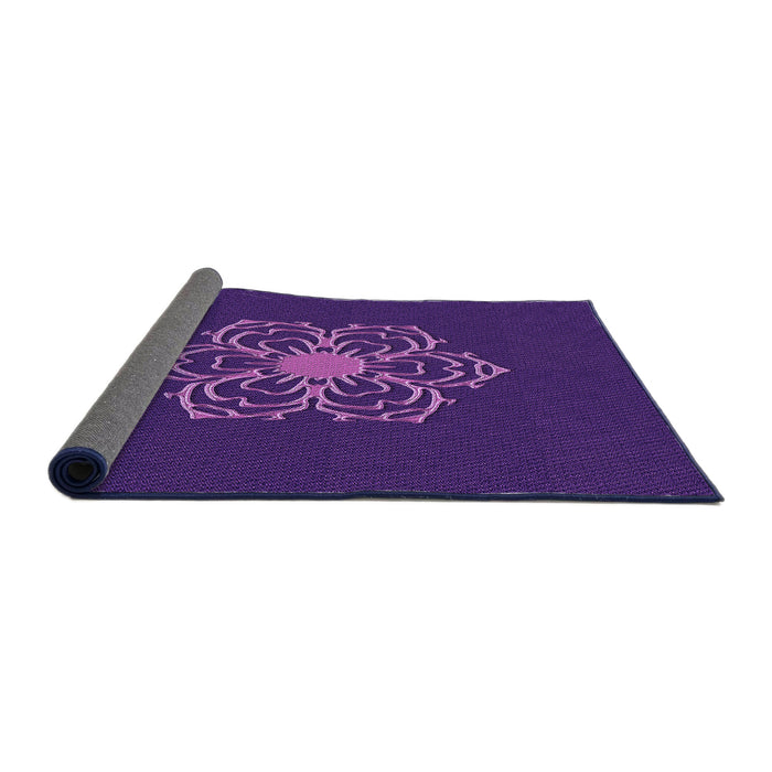 Thickness of Patterned Blue Violet Purple Rug, pat2553pur
